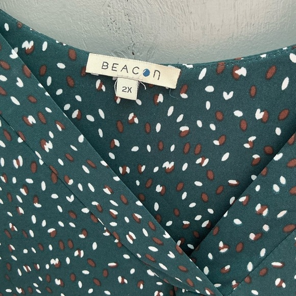 Beacon Teal and White Patterned Blouse - Picture 4 of 10